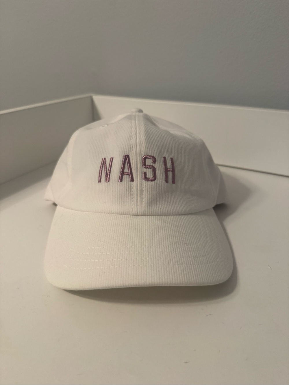 NASH Embroidered pink and White Baseball Cap